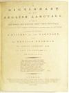 DICTIONARY JOHNSON, SAMUEL. A Dictionary of the English Language . . . Sixth Edition. 2 vols. 1785. Lacks the portrait.